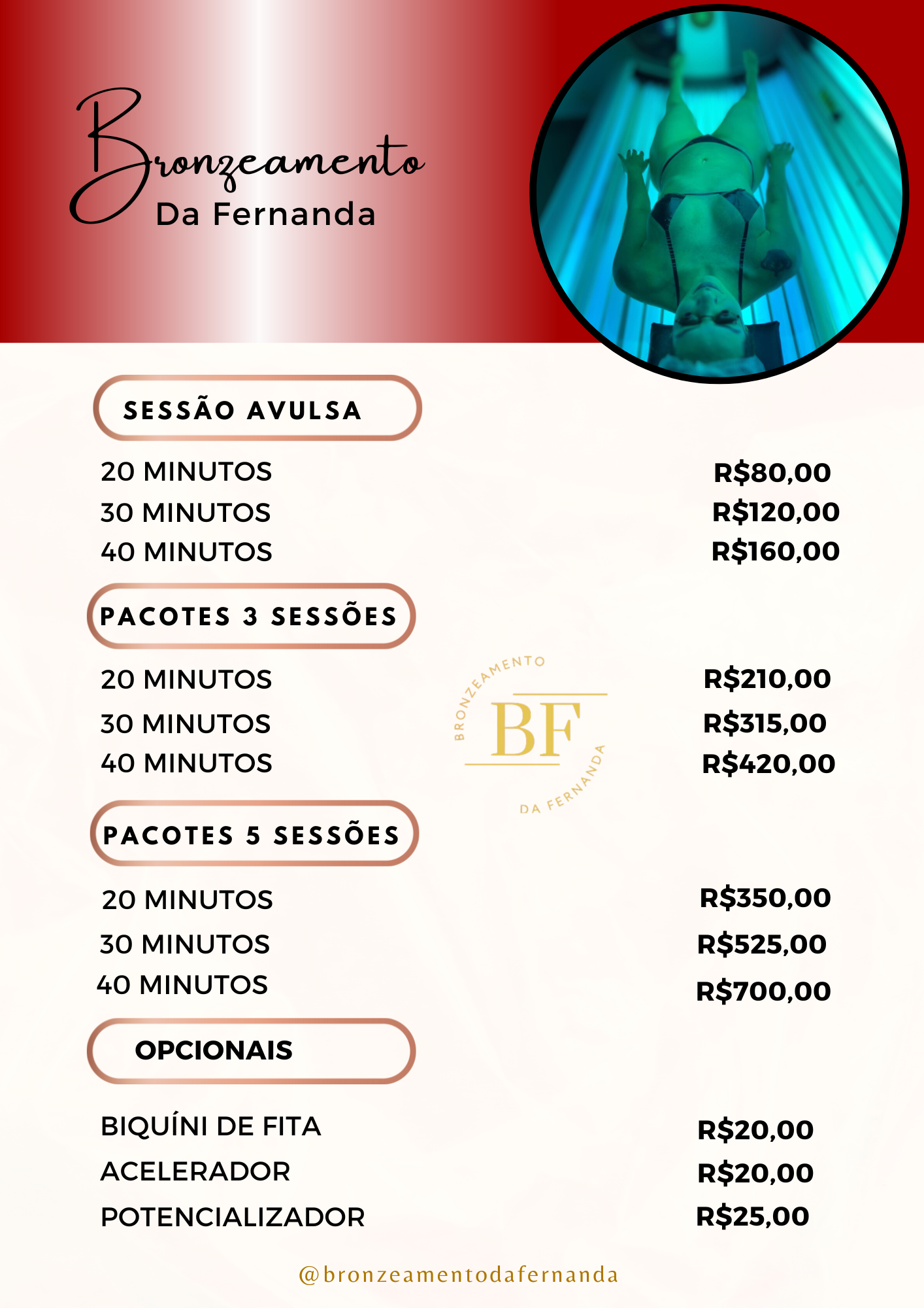 Tabela de preços Bronze
